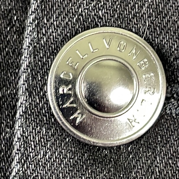 NWT Marcell Von Berlin Black Denim Button Front Jacket Shark Back Streetwear - Picture 8 of 12